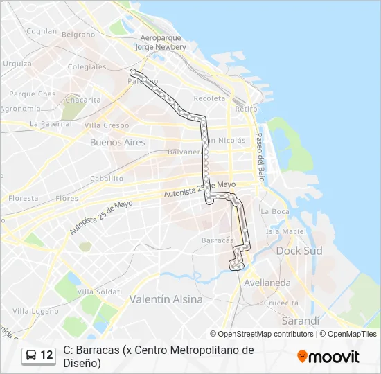12 Colectivo Line Map