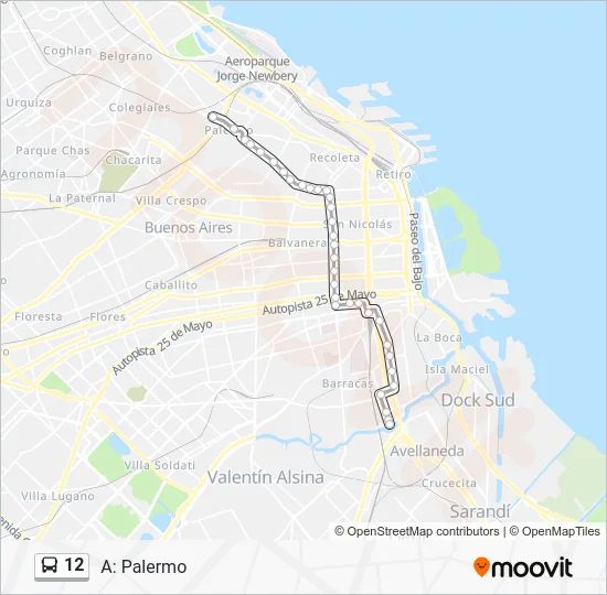12 Colectivo Line Map