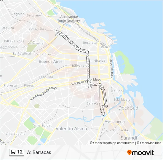 12 Colectivo Line Map