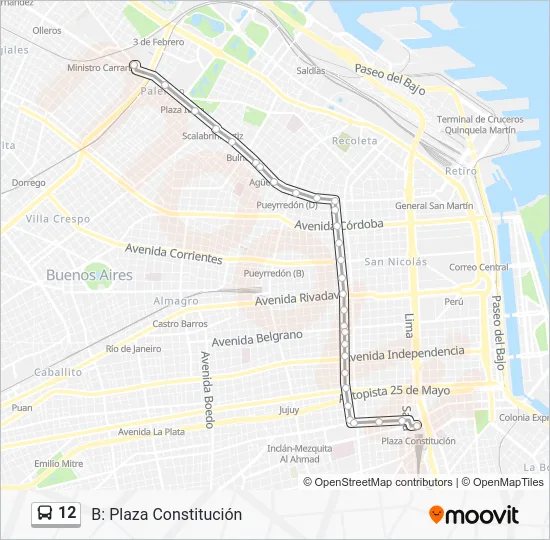 12 Colectivo Line Map