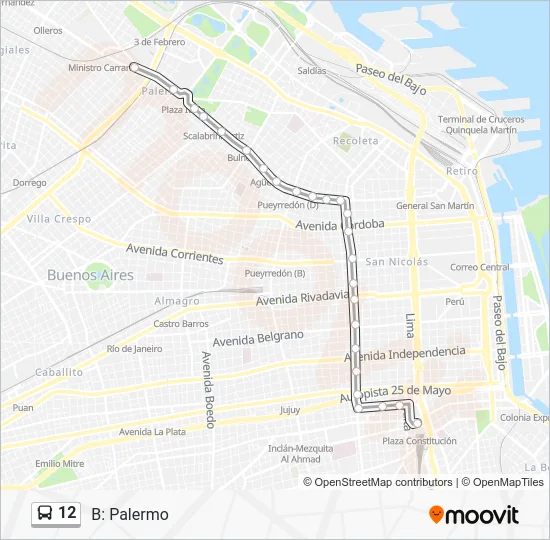 12 Colectivo Line Map