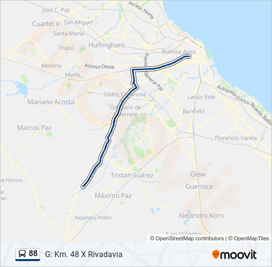 88 Colectivo Line Map