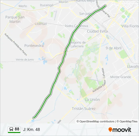 88 Colectivo Line Map