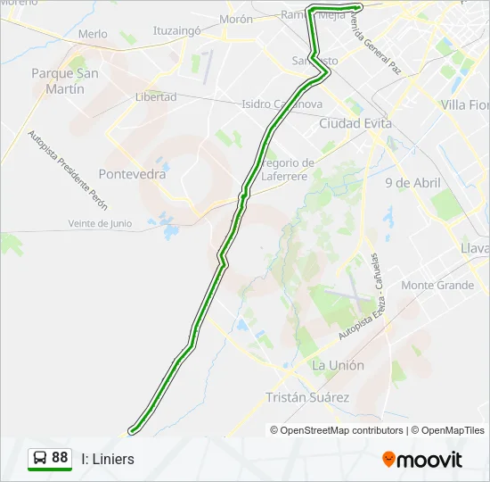 88 Colectivo Line Map