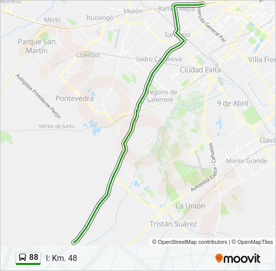 88 Colectivo Line Map
