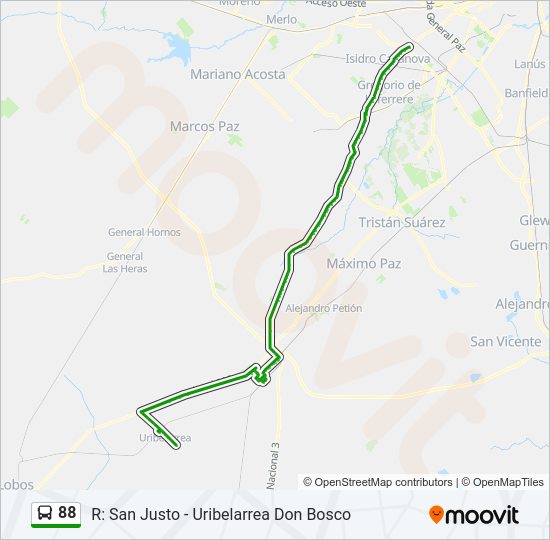 Mapa de 88 de Colectivo