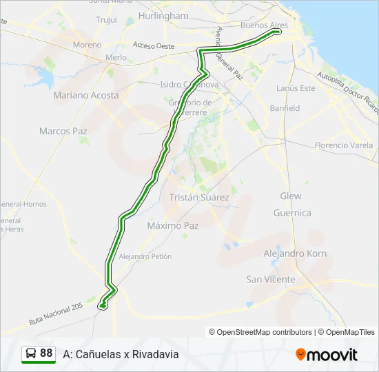 88 Colectivo Line Map