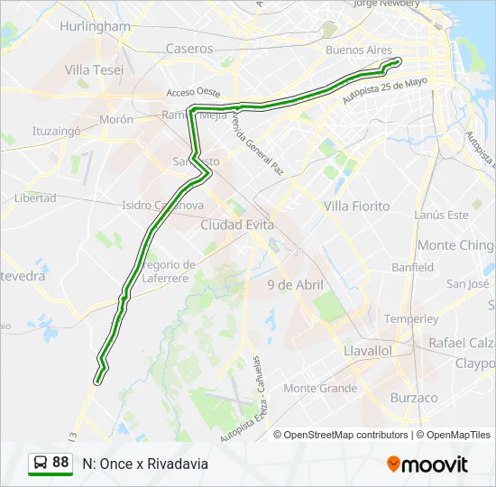 88 Colectivo Line Map