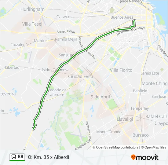 88 Colectivo Line Map