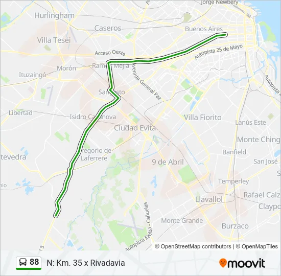 88 Colectivo Line Map