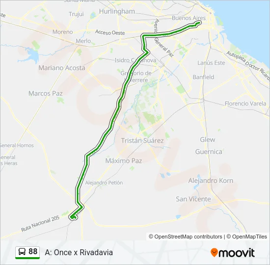 88 Colectivo Line Map