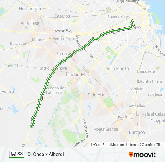 88 Colectivo Line Map