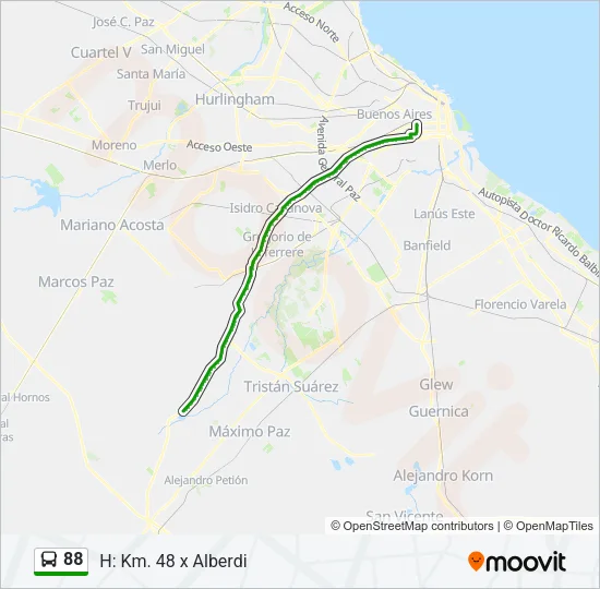 88 Colectivo Line Map