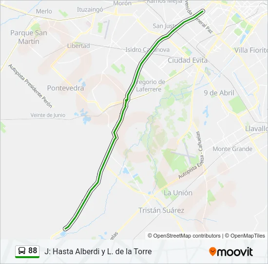 88 Colectivo Line Map
