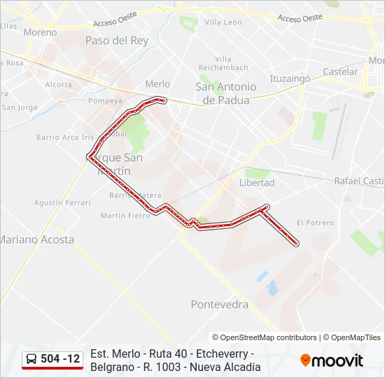 504 -12 Colectivo Line Map