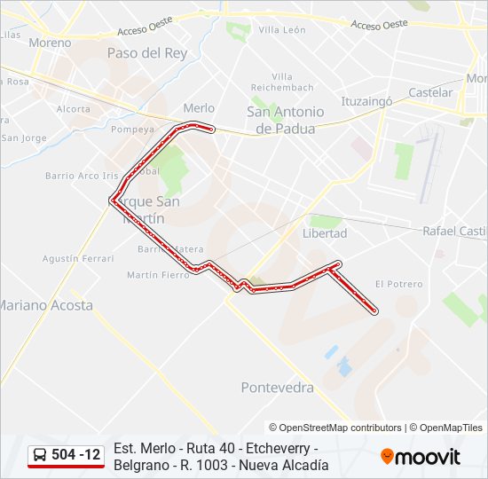 Mapa de 504 -12 de Colectivo