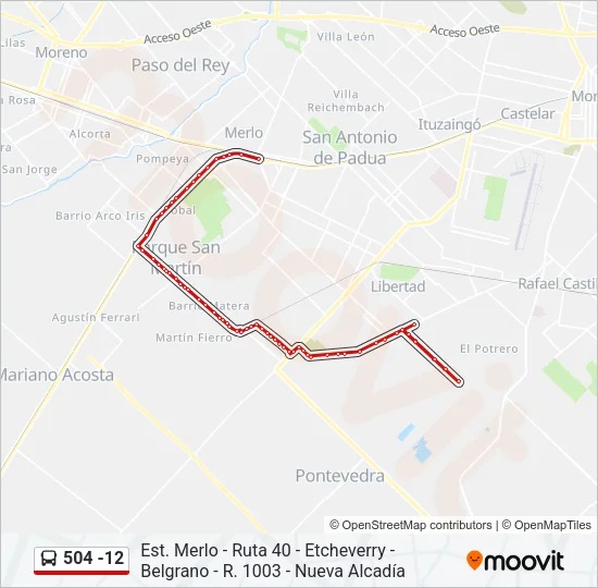 504 -12 Colectivo Line Map