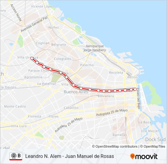 Mapa de B de Subte