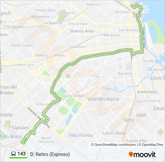 Mapa de 143 de Colectivo