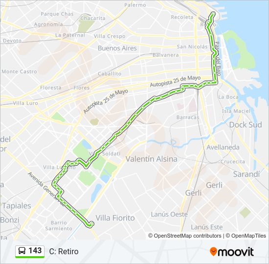 Mapa de 143 de Colectivo