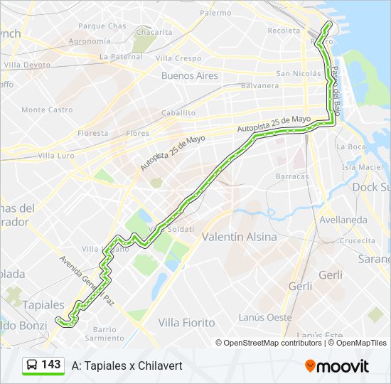 143 Colectivo Line Map