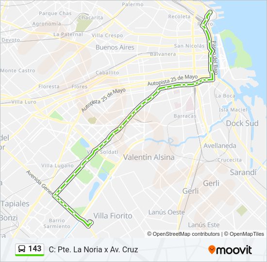 Mapa de 143 de Colectivo