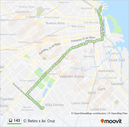 143 Colectivo Line Map