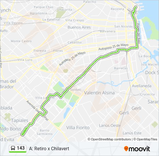 Mapa de 143 de Colectivo