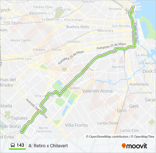 143 Colectivo Line Map