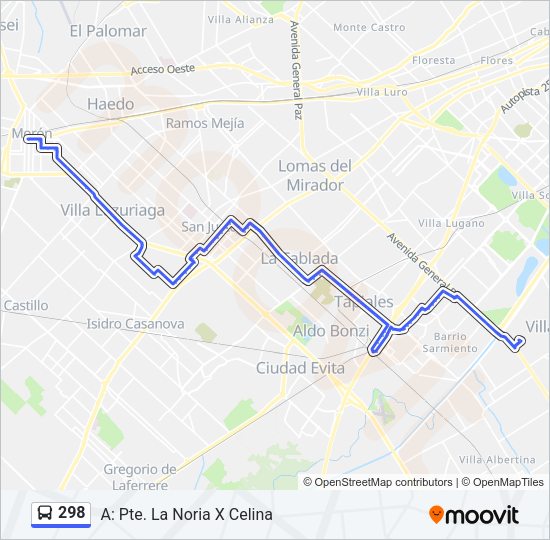 Mapa de 298 de Colectivo