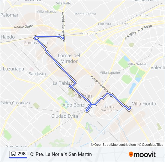 Mapa de 298 de Colectivo
