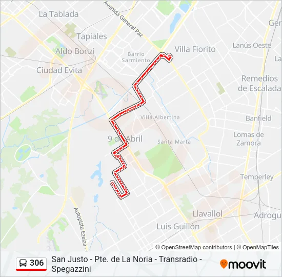 306 Colectivo Line Map