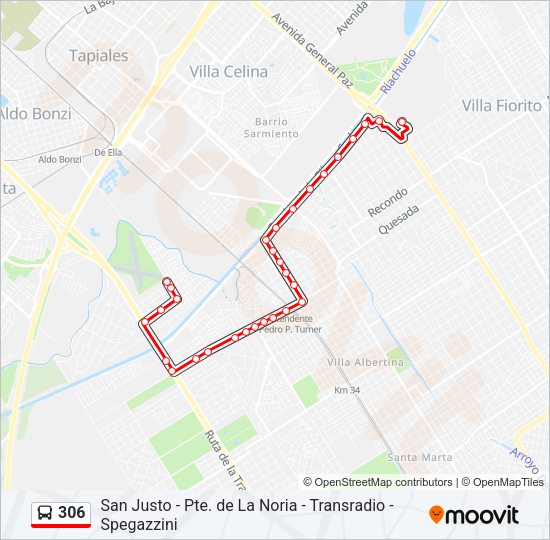 Mapa de 306 de Colectivo