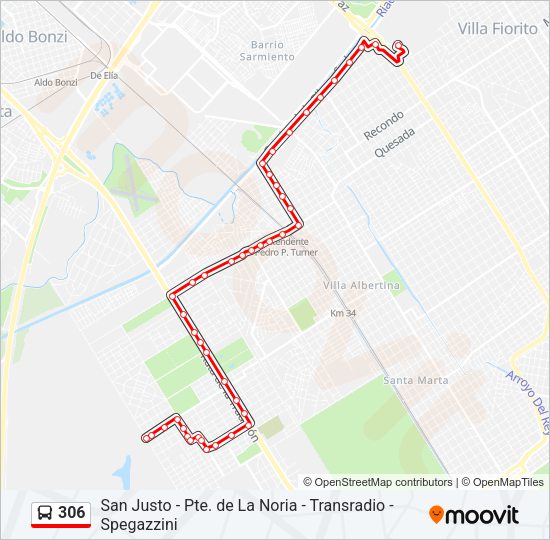 Mapa de 306 de Colectivo