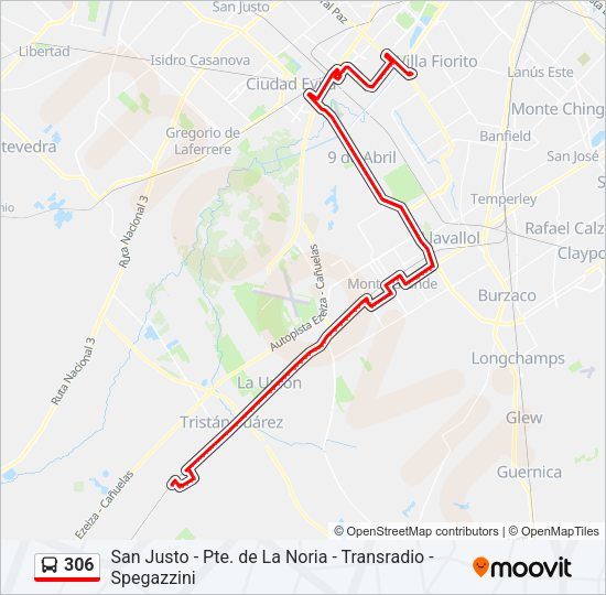 Mapa de 306 de Colectivo