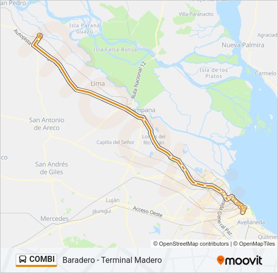 Mapa de COMBI de Colectivo