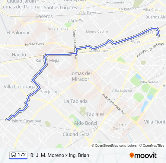 172 Colectivo Line Map