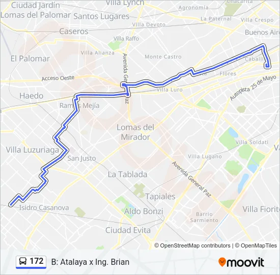172 Colectivo Line Map