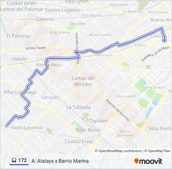 172 Colectivo Line Map