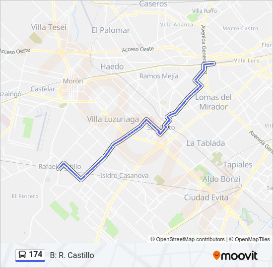 174 Route: Schedules, Stops & Maps - B: R. Castillo (Updated)