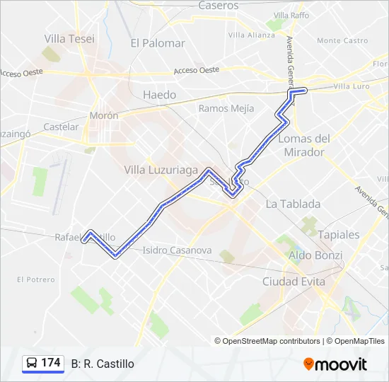 174 Colectivo Line Map