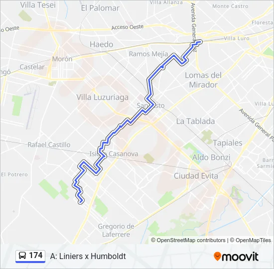 174 Colectivo Line Map