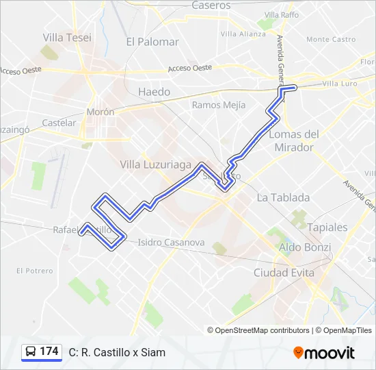 174 Colectivo Line Map