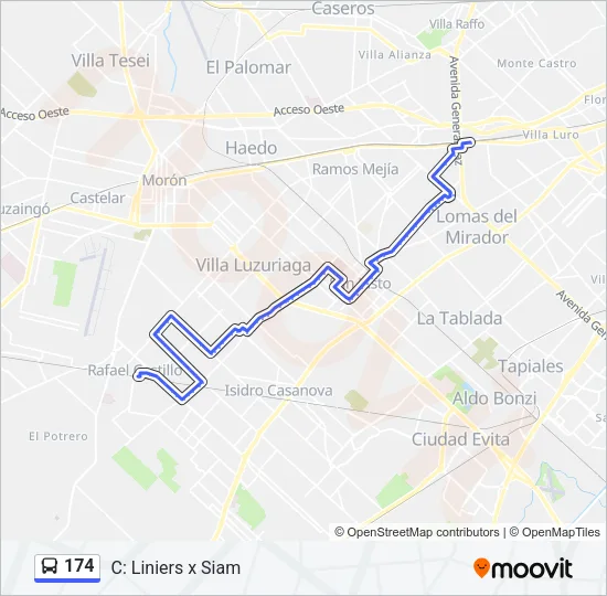 174 Colectivo Line Map
