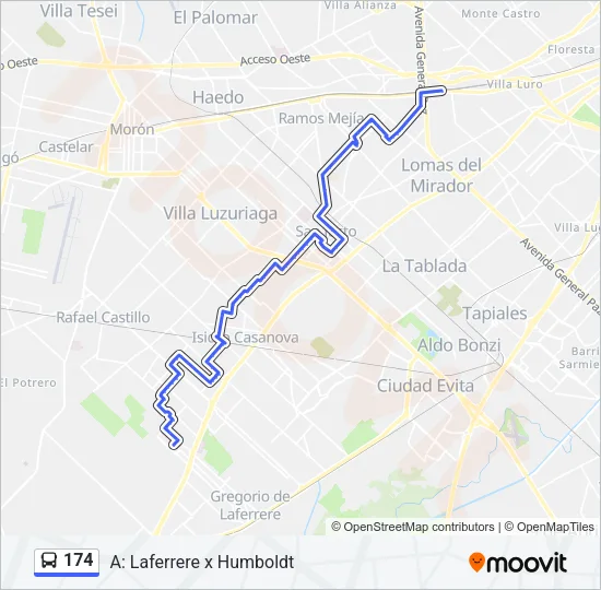 174 Colectivo Line Map