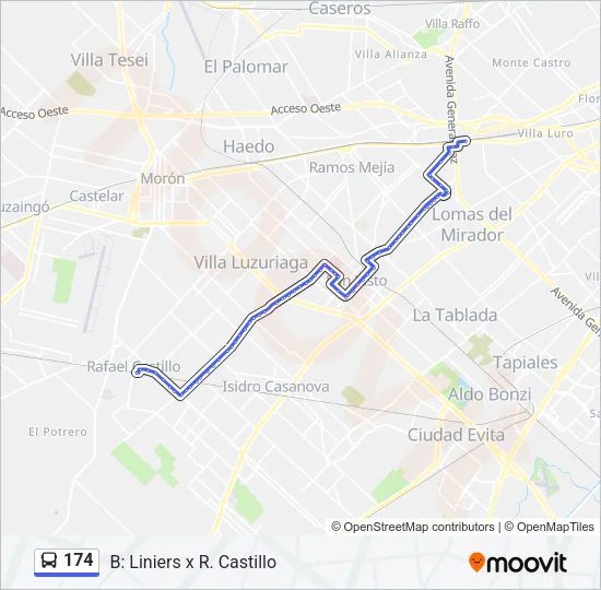 174 Colectivo Line Map