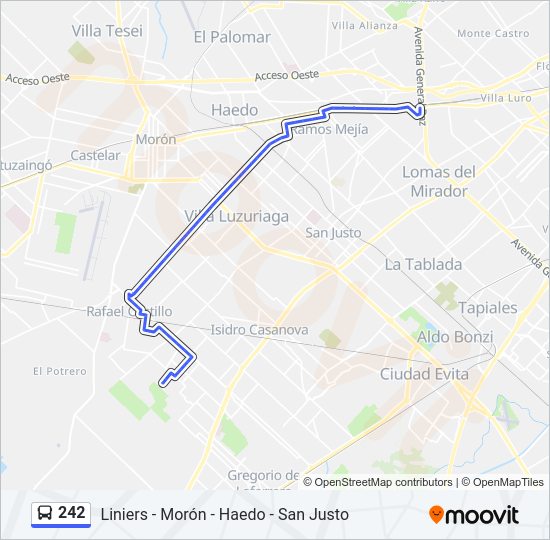 Mapa de 242 de Colectivo