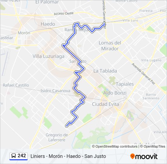 Mapa de 242 de Colectivo