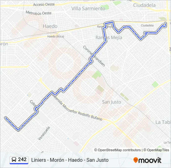 242 Colectivo Line Map