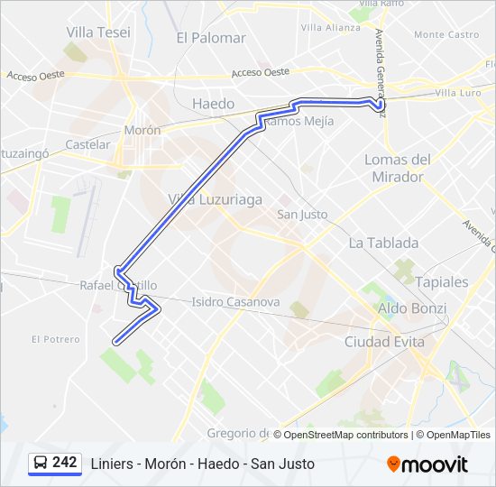 Mapa de 242 de Colectivo